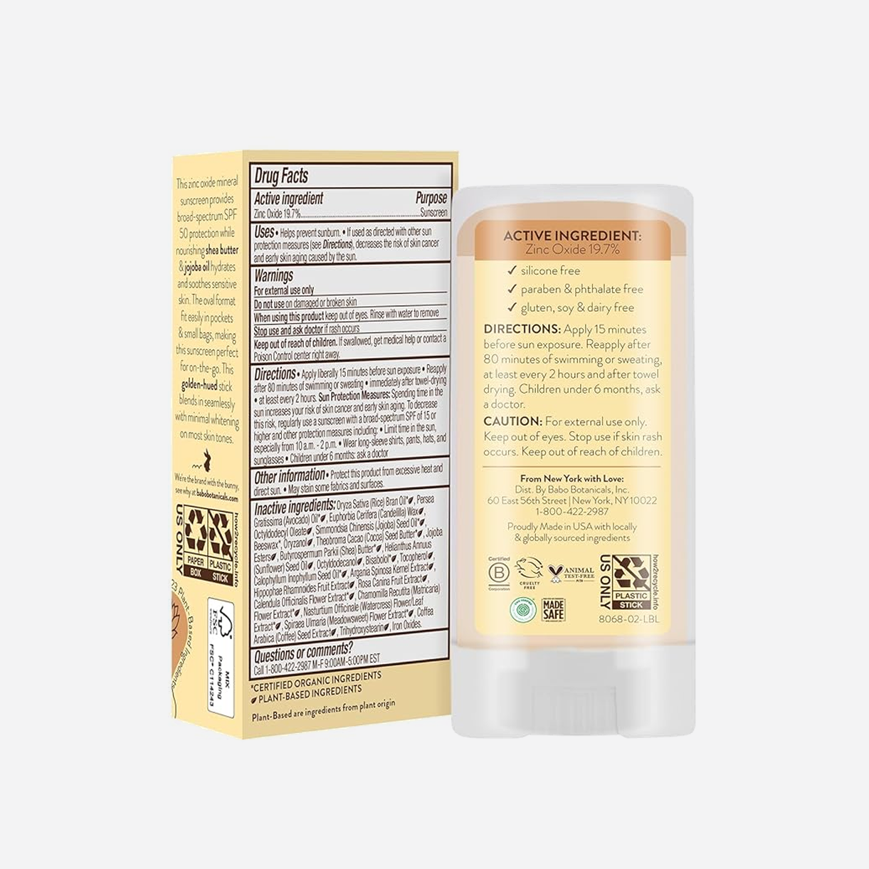 Protector Solar Mineral Diario en Barra con Color SPF50